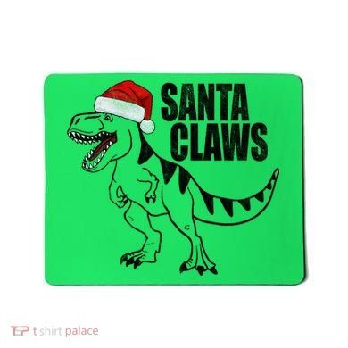 Santa Claws Dinosaur Christmas Mousepad