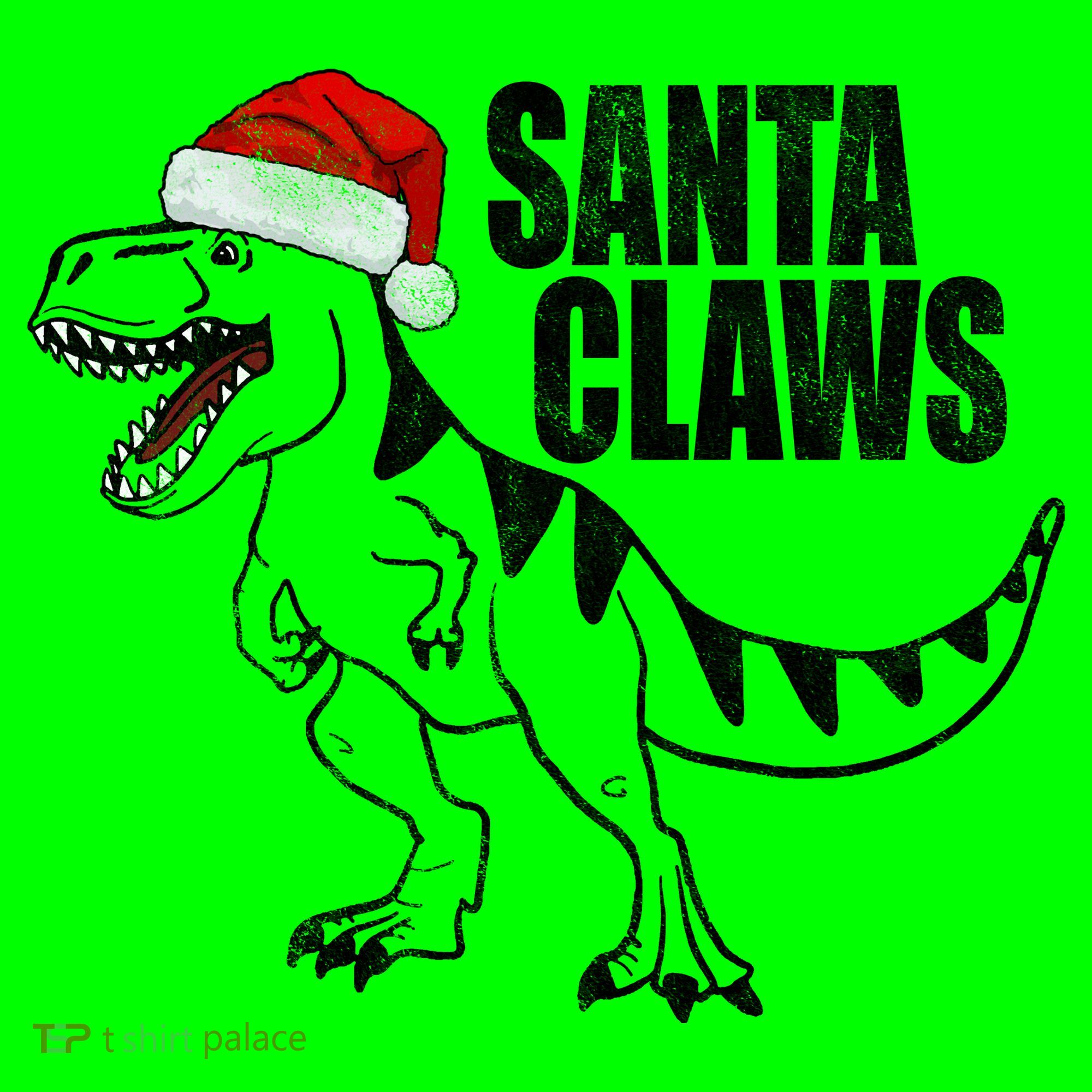 Santa Claws Dinosaur Christmas Mousepad