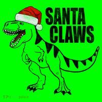 Santa Claws Dinosaur Christmas Kids T-Shirt thumb 4