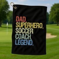 Soccer Coach Dad Golf Towel thumb 1