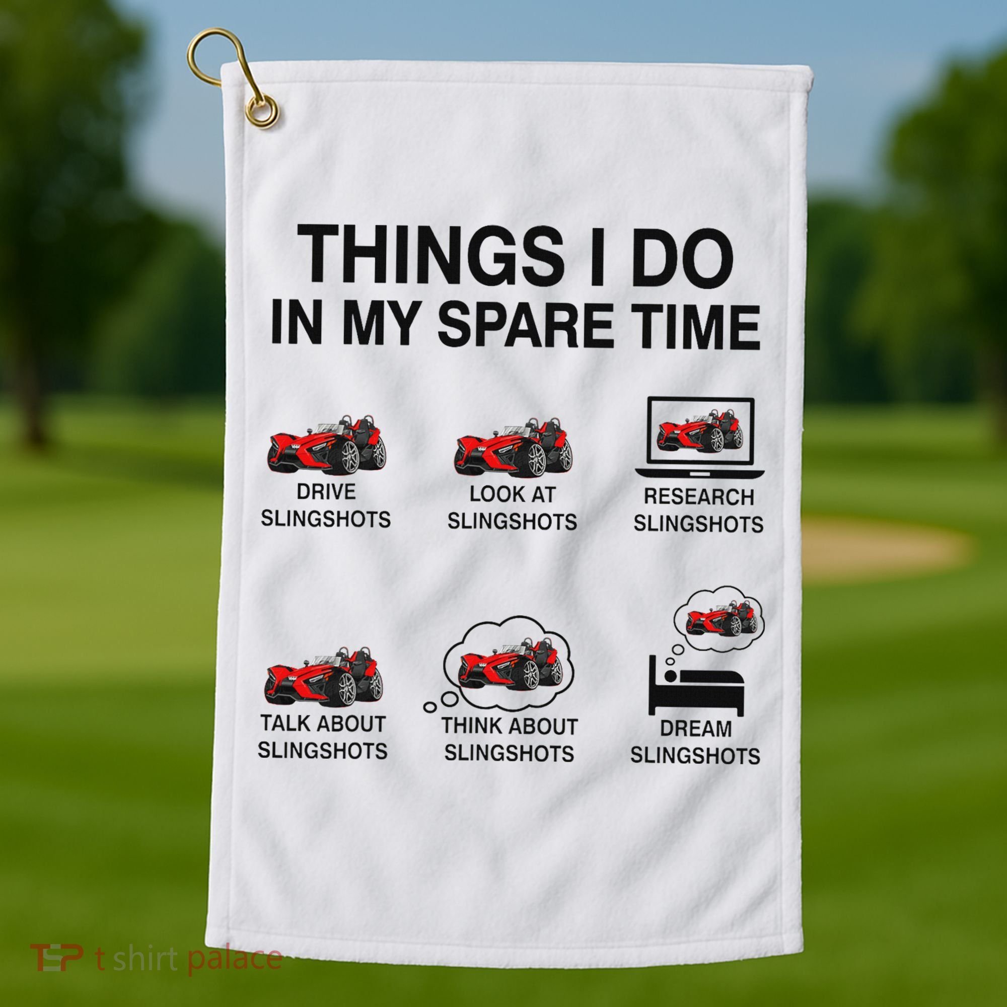 Slingshot Car Drivers 3 Wheeled Car Funny Sling Shot Dad Golf Towel