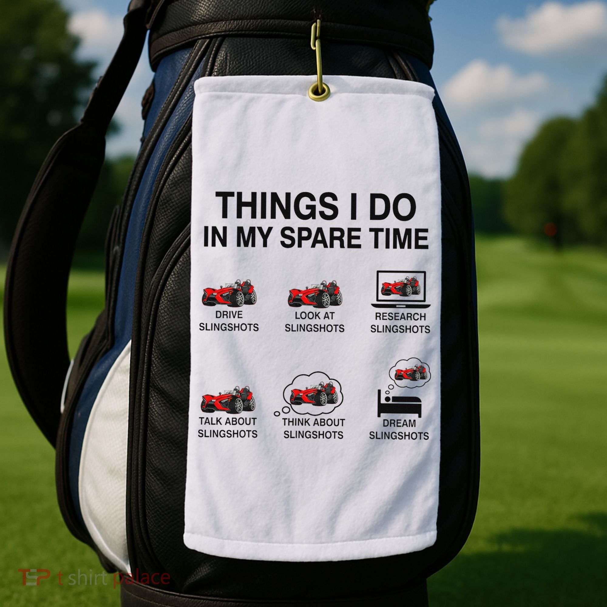 Slingshot Car Drivers 3 Wheeled Car Funny Sling Shot Dad Golf Towel