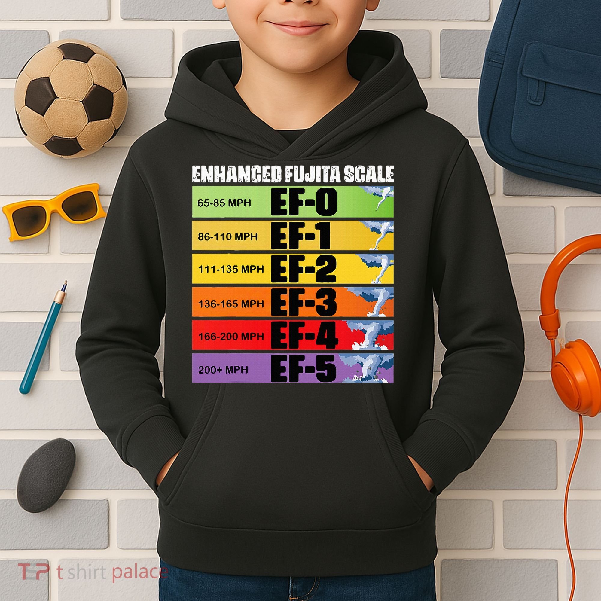 Storm Chasing Enhanced Fujita Scale Tornado Meteorologist Kids Hoodie