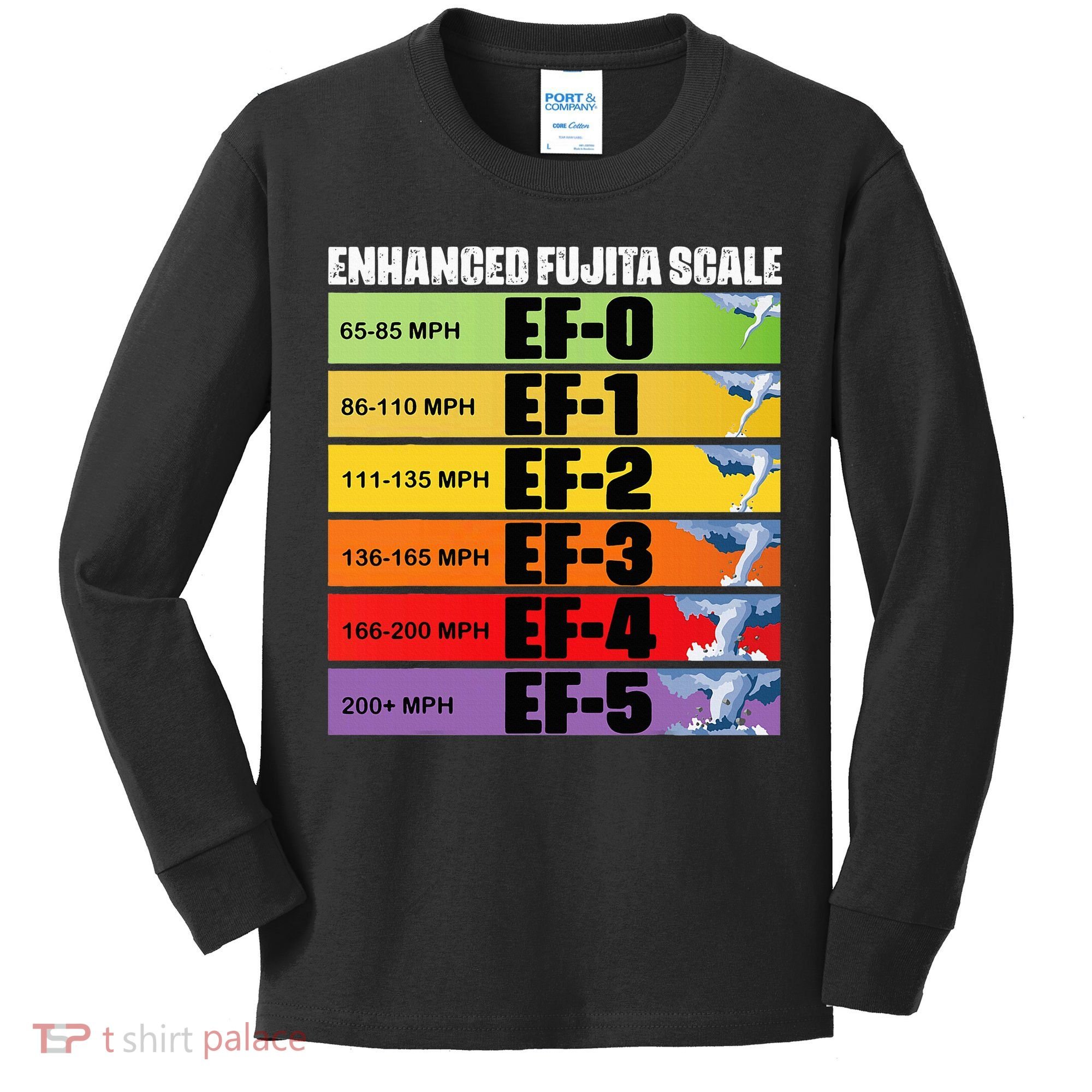 Storm Chasing Enhanced Fujita Scale Tornado Meteorologist Kids Long Sleeve Shirt