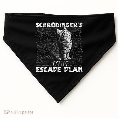 SchröDingerS Cat Escape Plan Phyzique Design Funny Cat USA-Made Doggie Bandana