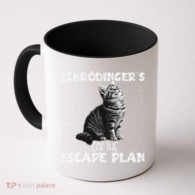 SchröDingerS Cat Escape Plan Phyzique Design Funny Cat Coffee Mug