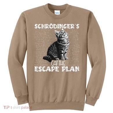 SchröDingerS Cat Escape Plan Phyzique Design Funny Cat Sweatshirt