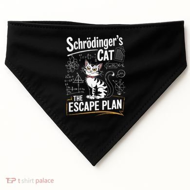Schrodinger's Cat Escape Plan Funny School USA-Made Doggie Bandana