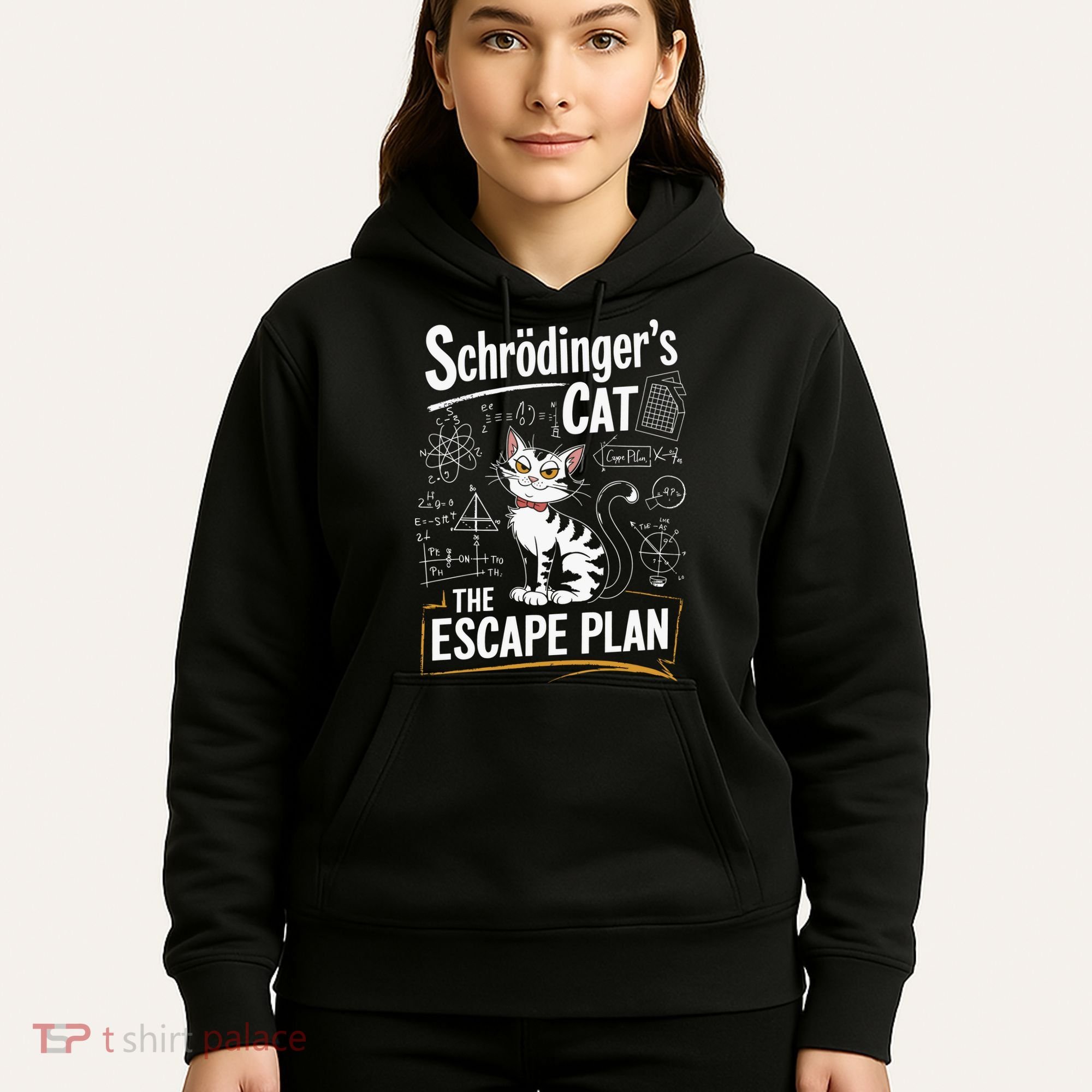 Schrodinger's Cat Escape Plan Funny School Hoodie