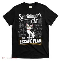 Schrodinger's Cat Escape Plan Funny School T-Shirt thumb 0