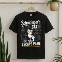 Schrodinger's Cat Escape Plan Funny School T-Shirt thumb 2