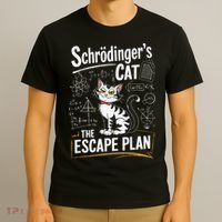 Schrodinger's Cat Escape Plan Funny School T-Shirt thumb 3