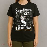 Schrodinger's Cat Escape Plan Funny School T-Shirt thumb 4