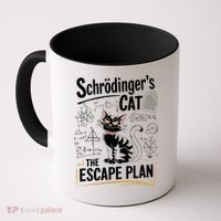 Schrodinger's Cat Escape Plan Funny School Coffee Mug thumb 0