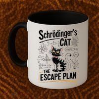 Schrodinger's Cat Escape Plan Funny School Coffee Mug thumb 2