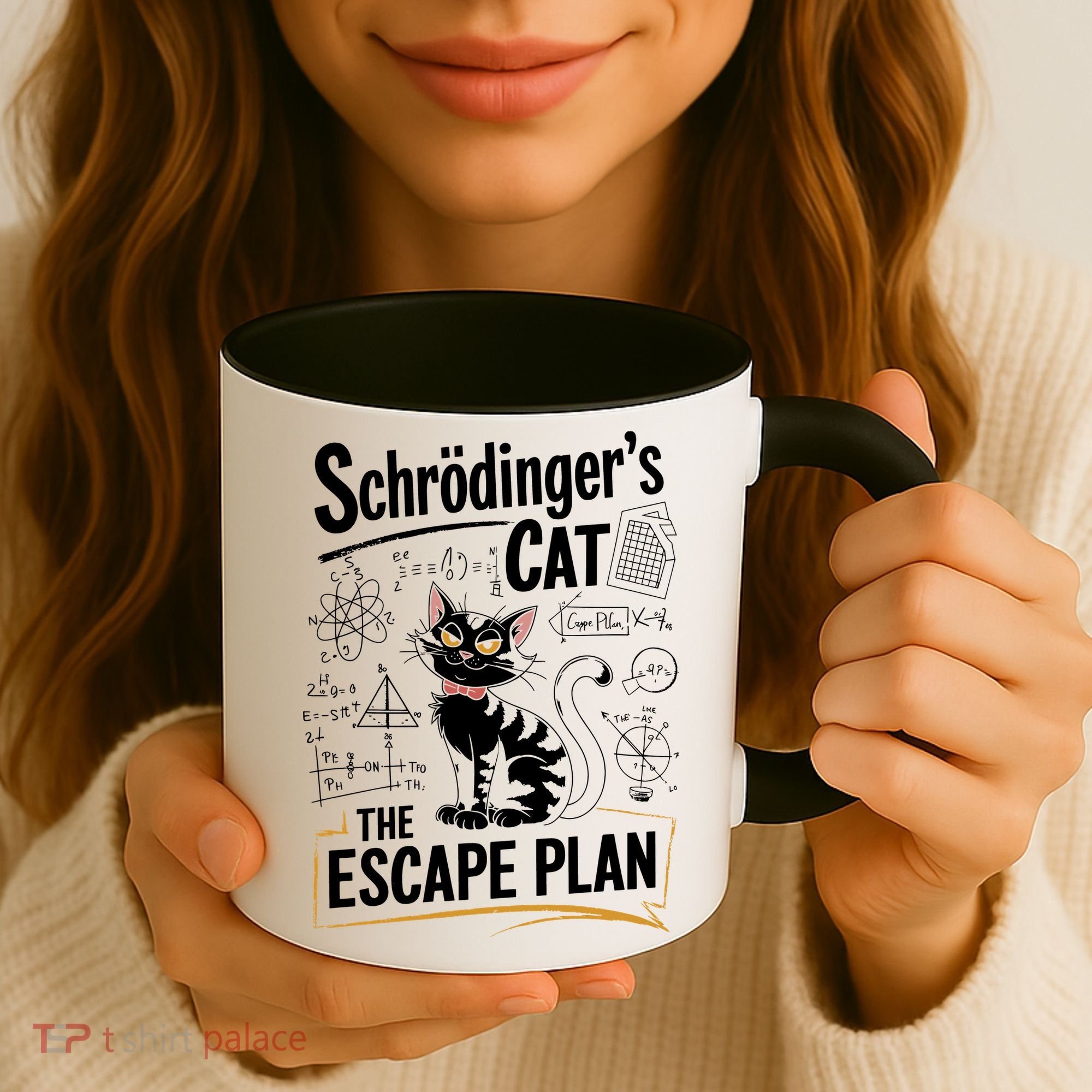 Schrodinger's Cat Escape Plan Funny School Coffee Mug