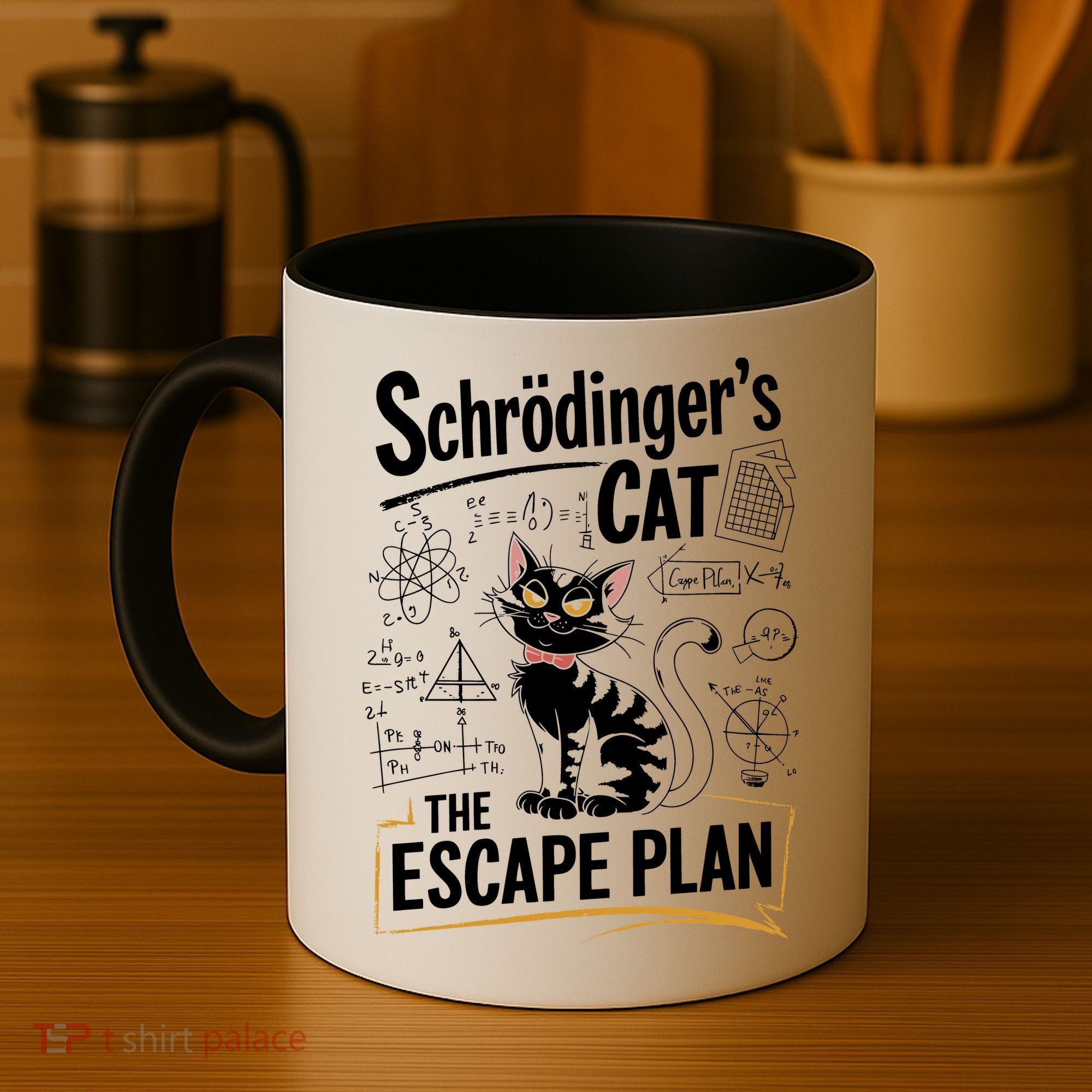 Schrodinger's Cat Escape Plan Funny School Coffee Mug
