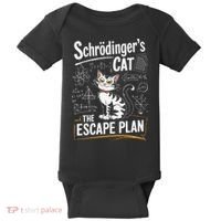 Schrodinger's Cat Escape Plan Funny School Baby Bodysuit thumb 0
