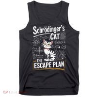 Schrodinger's Cat Escape Plan Funny School Tank Top thumb 0