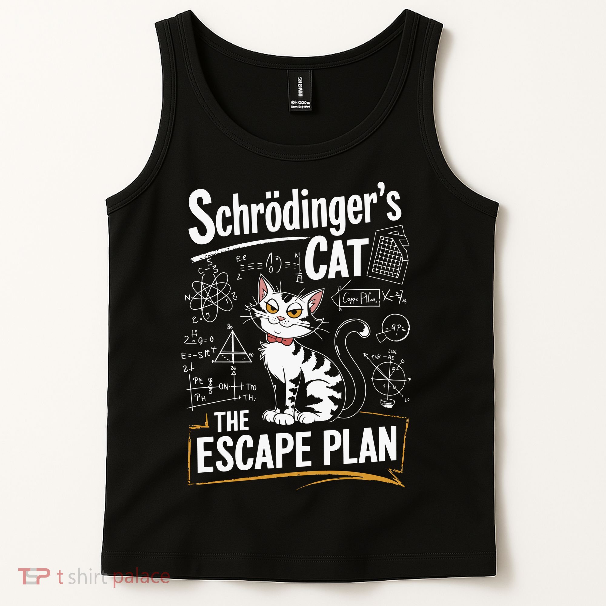 Schrodinger's Cat Escape Plan Funny School Tank Top