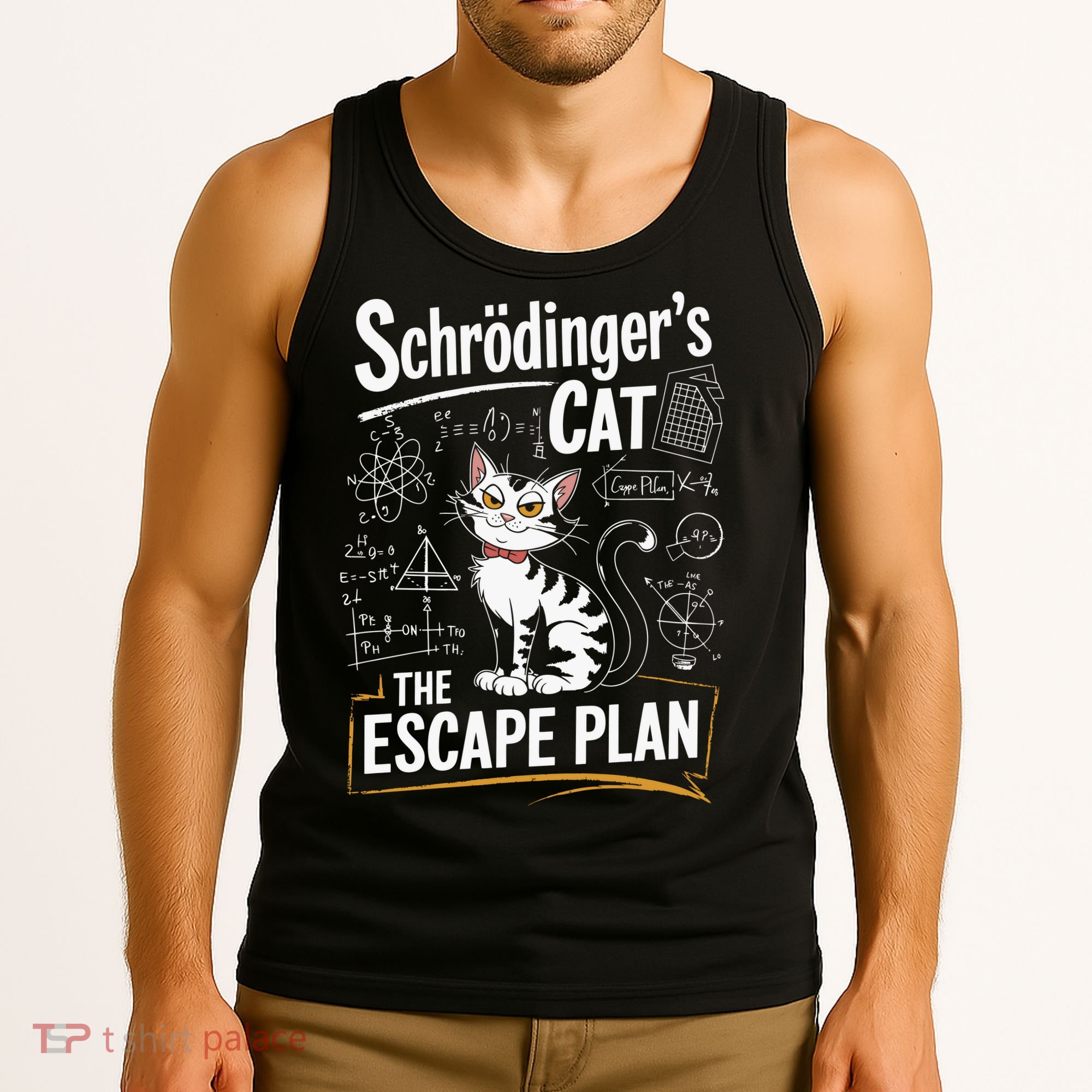 Schrodinger's Cat Escape Plan Funny School Tank Top