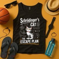 Schrodinger's Cat Escape Plan Funny School Tank Top thumb 4