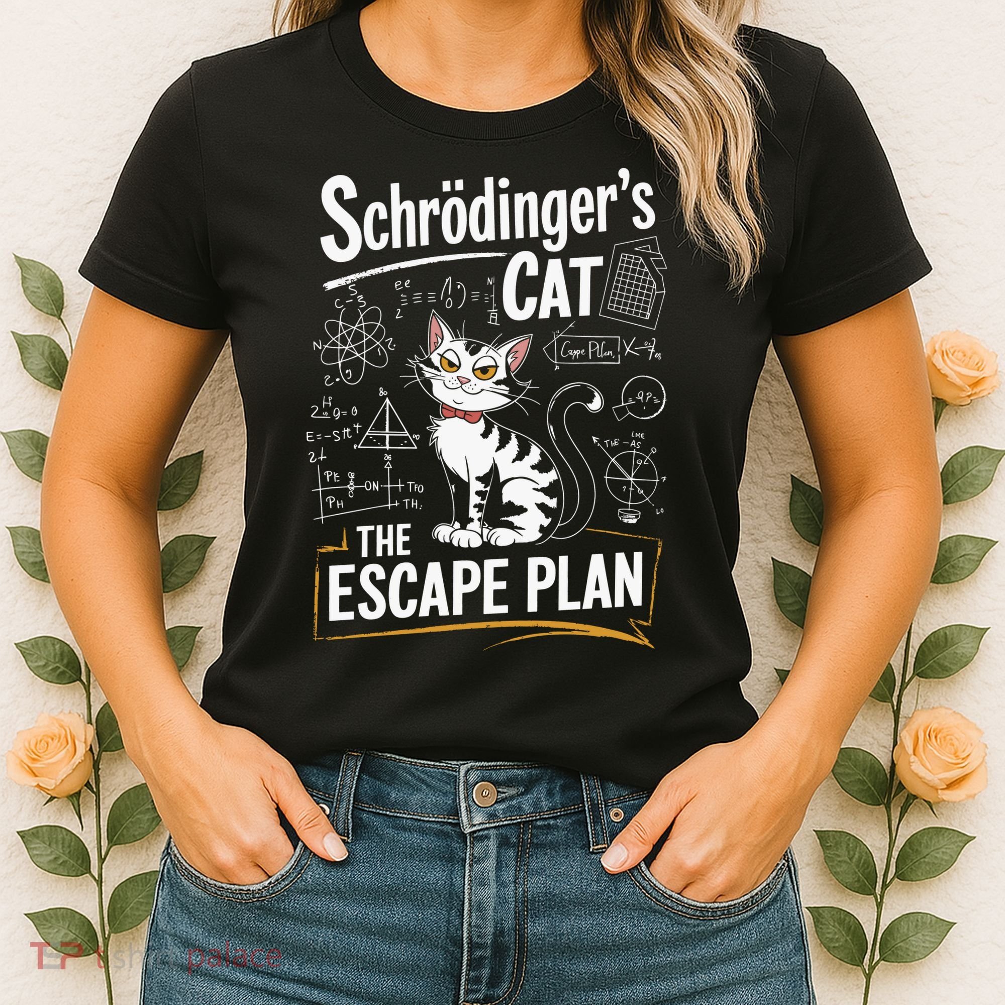 Schrodinger's Cat Escape Plan Funny School Women's T-Shirt