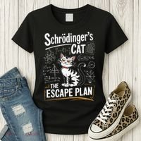 Schrodinger's Cat Escape Plan Funny School Women's T-Shirt thumb 3