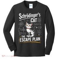 Schrodinger's Cat Escape Plan Funny School Kids Long Sleeve Shirt thumb 0