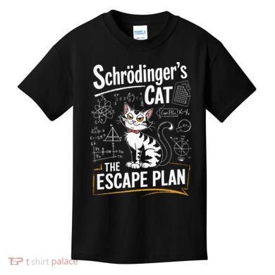 Schrodinger's Cat Escape Plan Funny School Kids T-Shirt