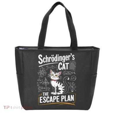 Schrodinger's Cat Escape Plan Funny School Tote Bag