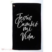 Spanish Christian EspañOl Bible Verse JesúS Cambió Mi Vida Golf Towel thumb 0