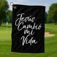Spanish Christian EspañOl Bible Verse JesúS Cambió Mi Vida Golf Towel thumb 1