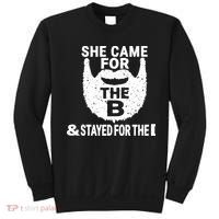 She Came For The B And Stayed For The D Funny Beard Sweatshirt thumb 0