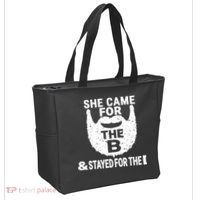 She Came For The B And Stayed For The D Funny Beard Tote Bag thumb 2