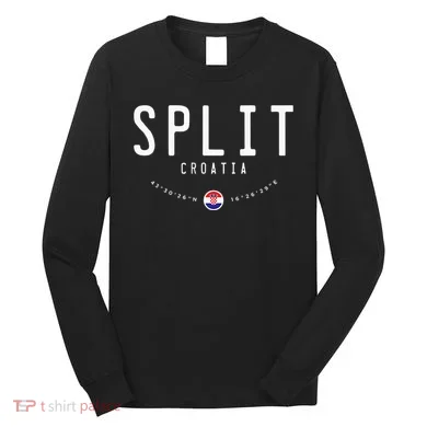 Split Croatia Flag Long Sleeve Shirt