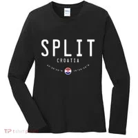 Split Croatia Flag Women's Long Sleeve Shirt thumb 0