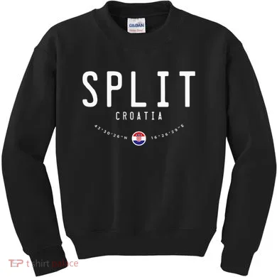 Split Croatia Flag Kids Sweatshirt