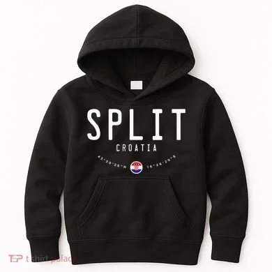 Split Croatia Flag Kids Hoodie