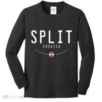 Split Croatia Flag Kids Long Sleeve Shirt thumb 0