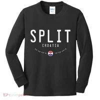 Split Croatia Flag Kids Long Sleeve Shirt thumb 0