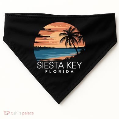 Sarasota County Florida Siesta Key Great Gift USA-Made Doggie Bandana