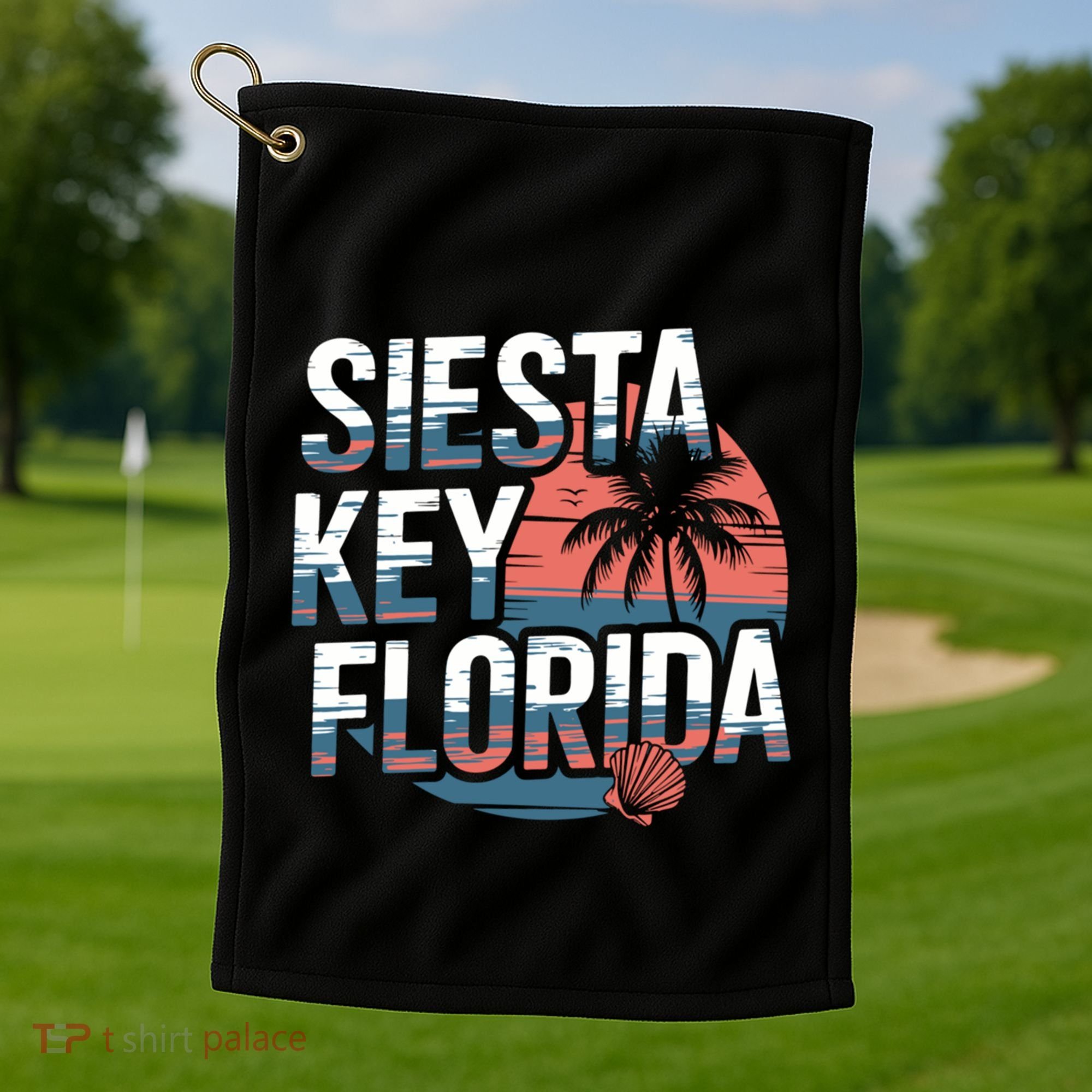 Sarasota County Florida Siesta Key Cute Gift Golf Towel