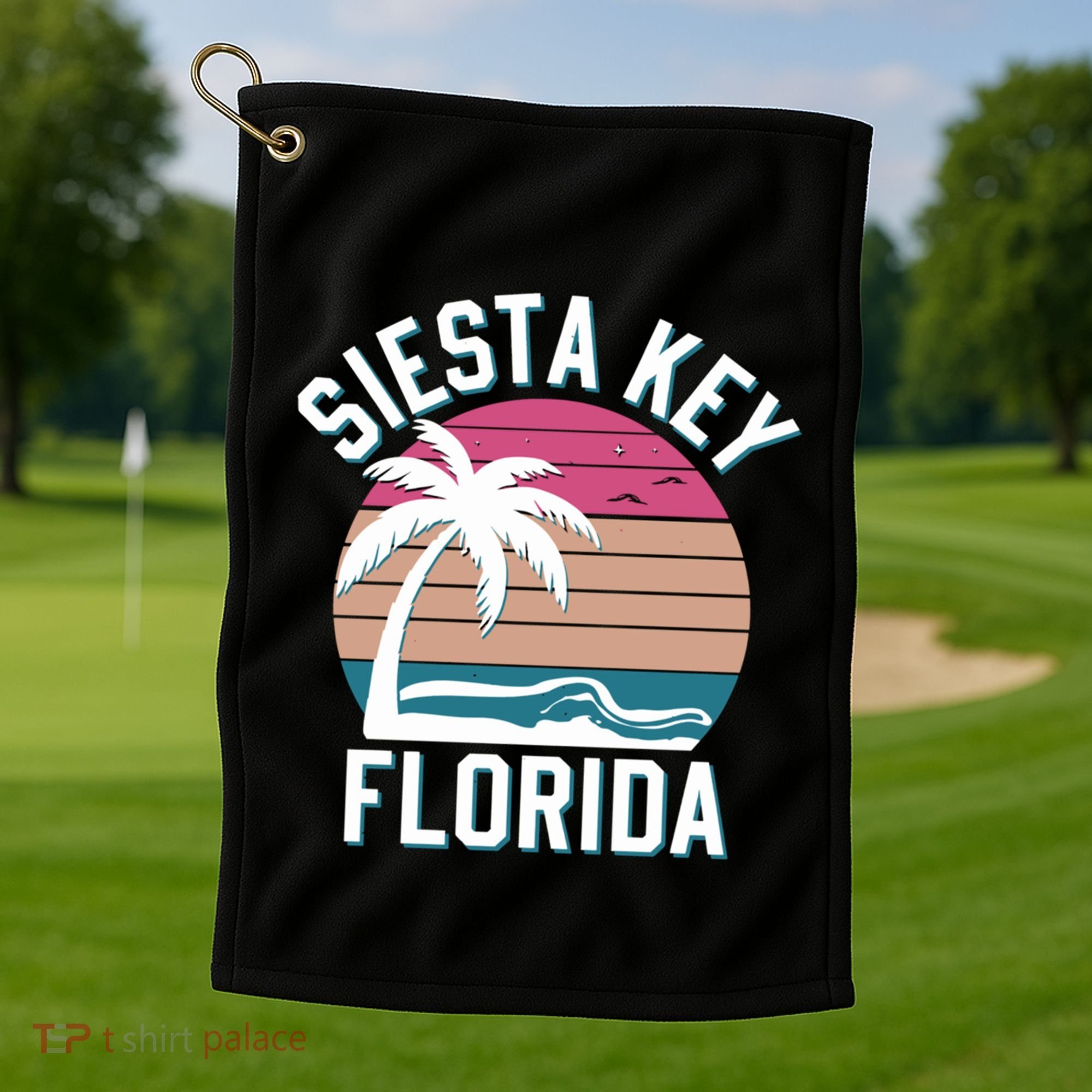 Sarasota County Florida Siesta Key Cute Gift Golf Towel