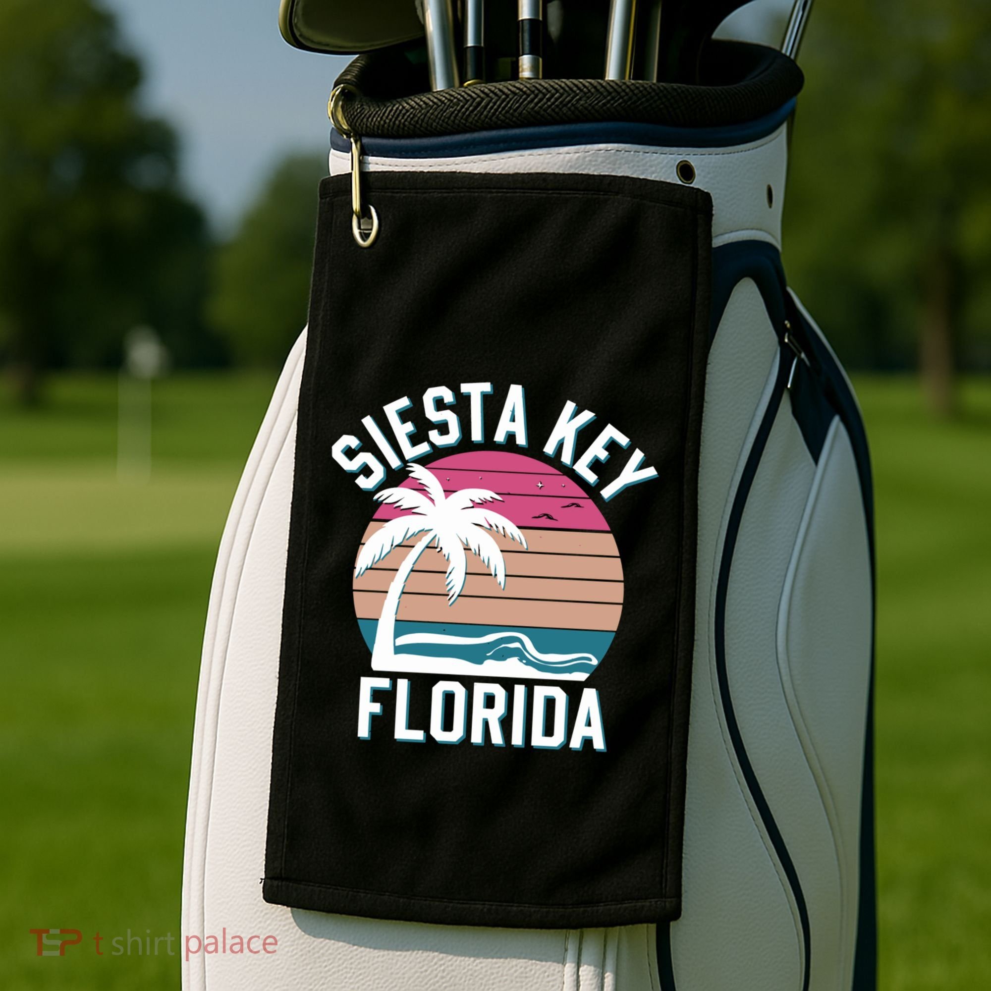Sarasota County Florida Siesta Key Cute Gift Golf Towel