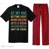 Senior Citizens Funny Saying At My Age Getting Lucky Jokes  Pajama Set thumb 0