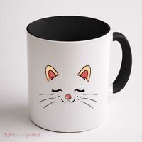 Sleeping Cat Face Coffee Mug thumb 1