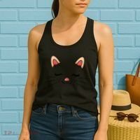 Sleeping Cat Face Women's Tank Top thumb 2