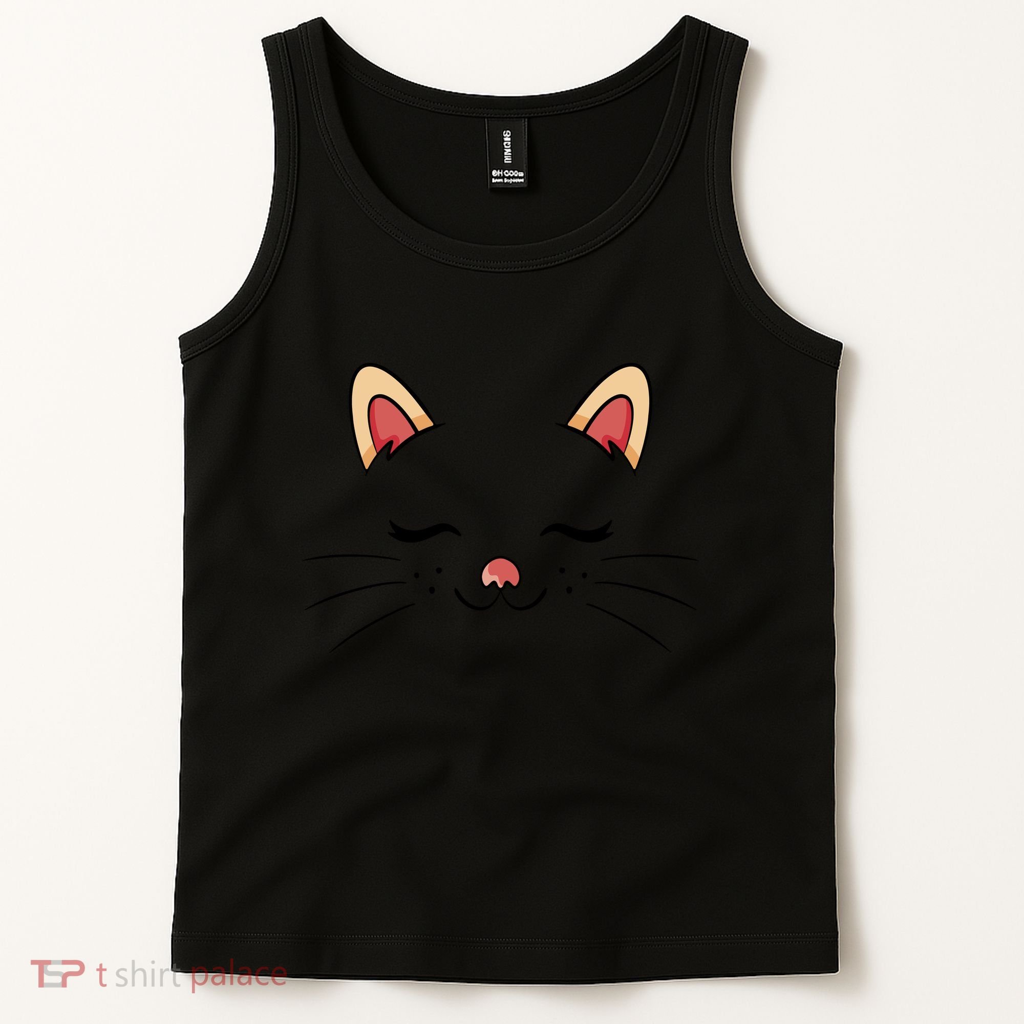 Sleeping Cat Face Tank Top