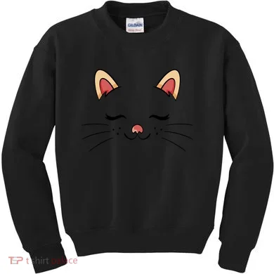 Sleeping Cat Face Kids Sweatshirt